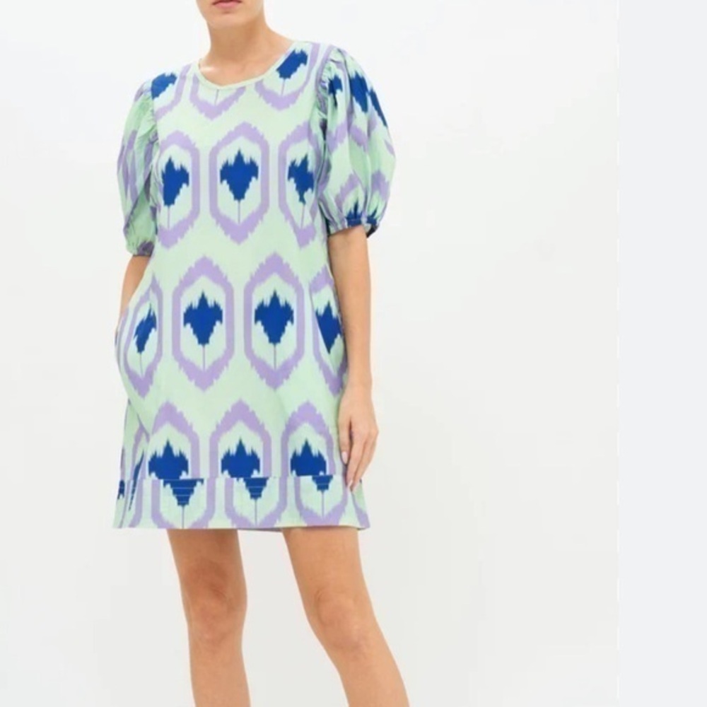 Oliphant Puff Sleeve Crew Neck Mini Dress XXS